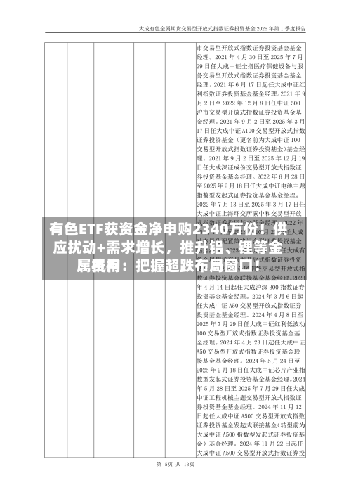 有色ETF获资金净申购2340万份！供应扰动+需求增长，推升铝、锂等金属费用！机构：把握超跌布局窗口！-第2张图片
